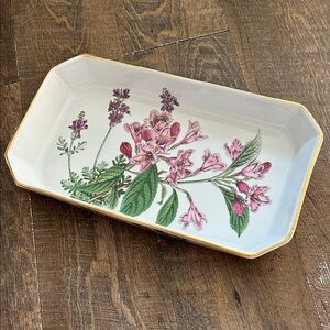 Vintage Spode "Stafford Flowers" - 14" Oven to Table Rectangular  Gold‎ England